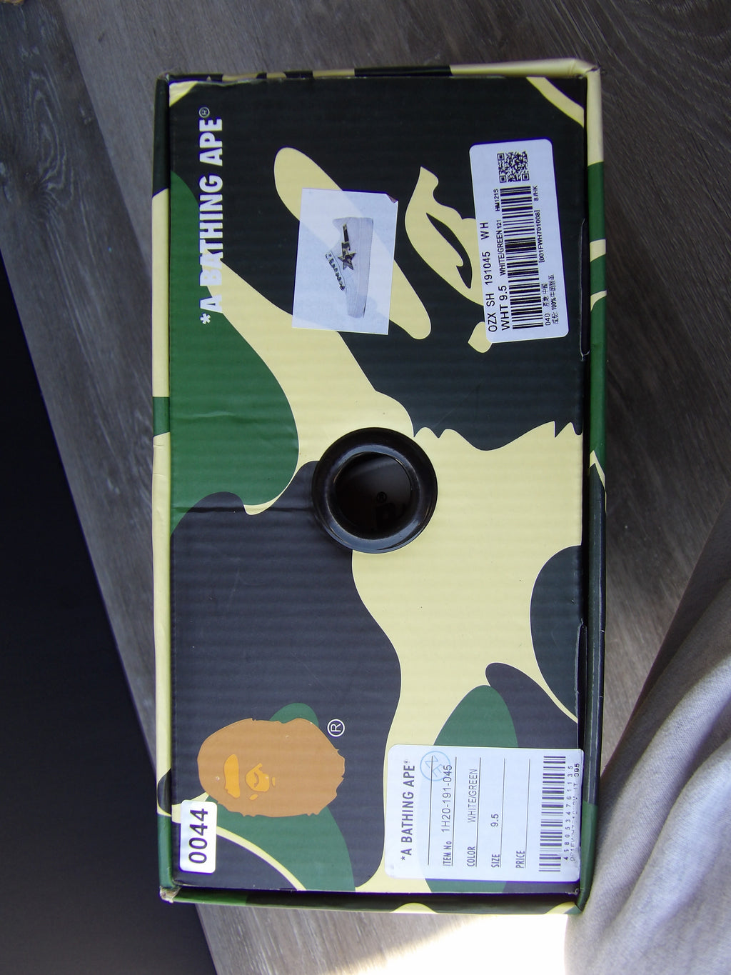 Bape Sta Low White ABC Camo Green size 9.5