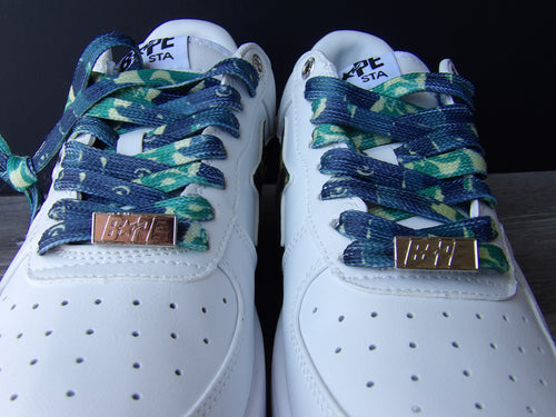 Bape Sta Low White ABC Camo Green size 9.5