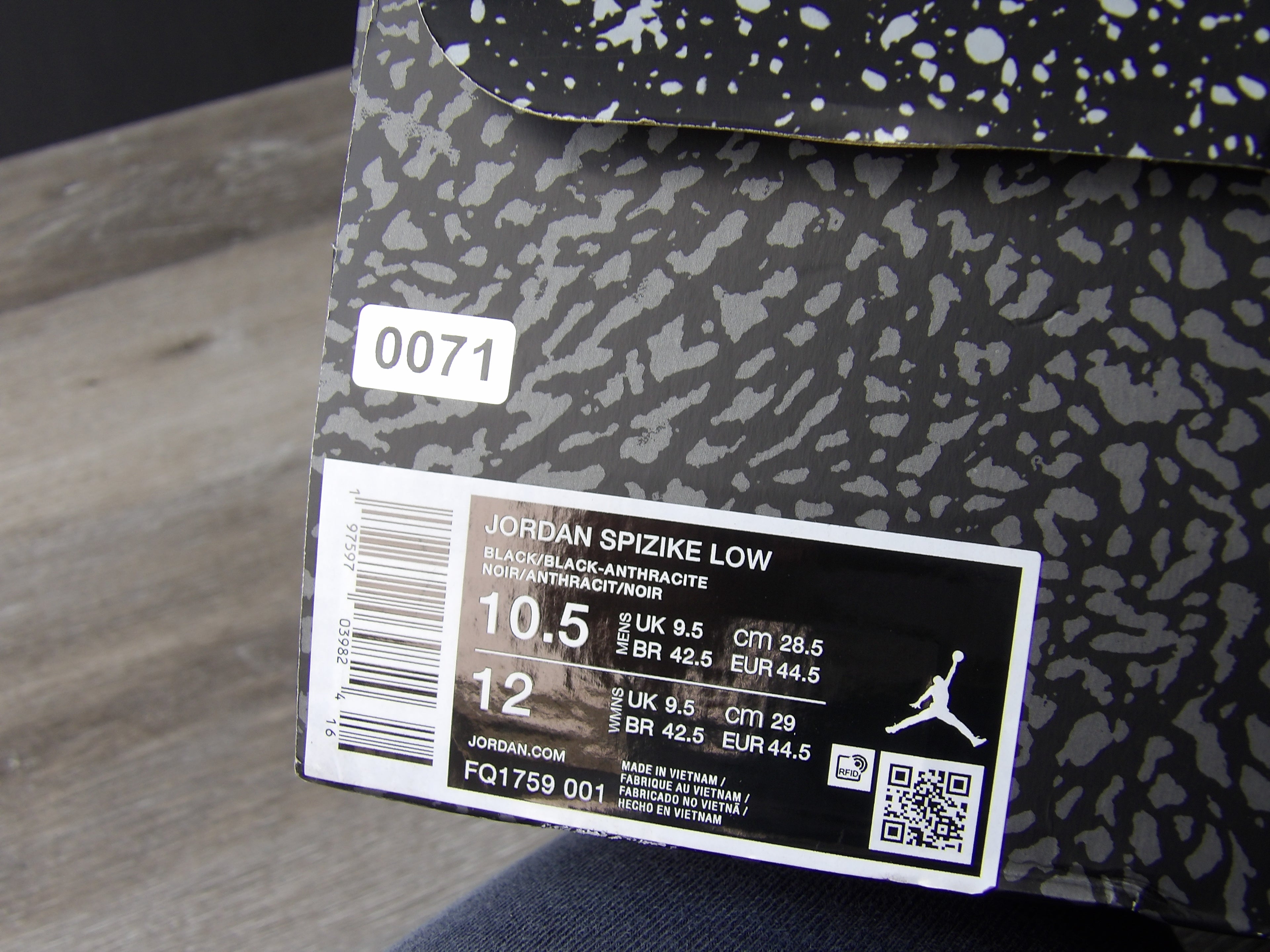 Nike Jordan Spizike Low 'black cat' Sneaker size 10.5