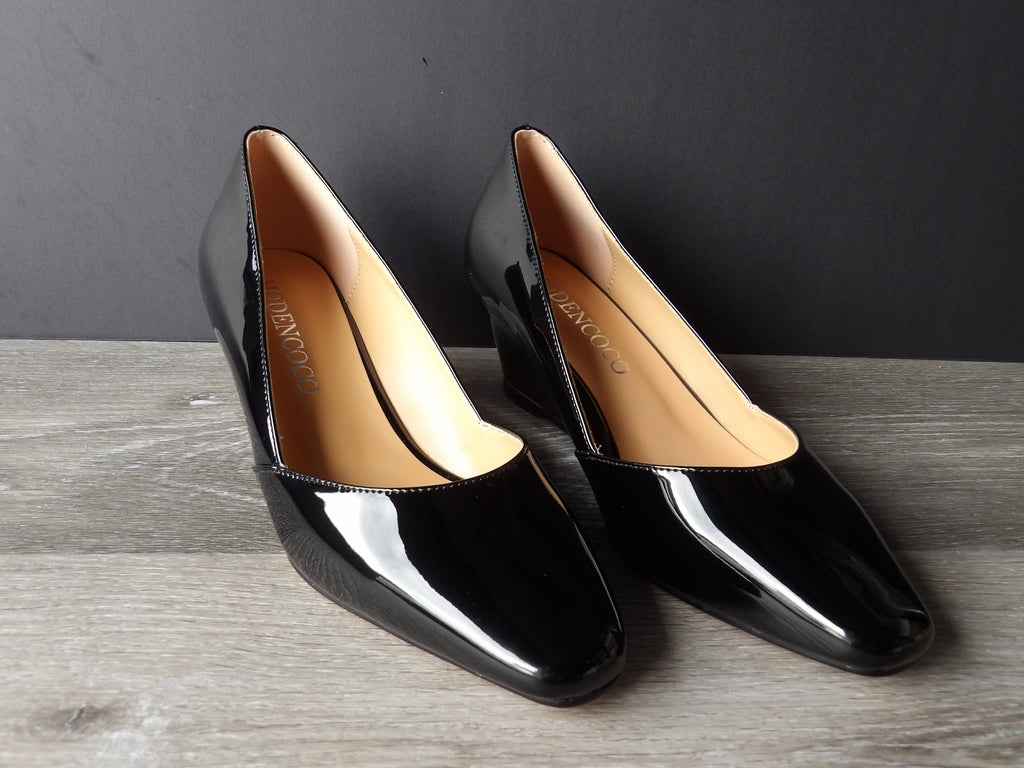 Moden Coco Black Patent Low Heel pumps size 7