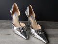 Steve Madden Dali Silver Studded Embelleshied Stiletto Pointed Toe Pumps size 9.5