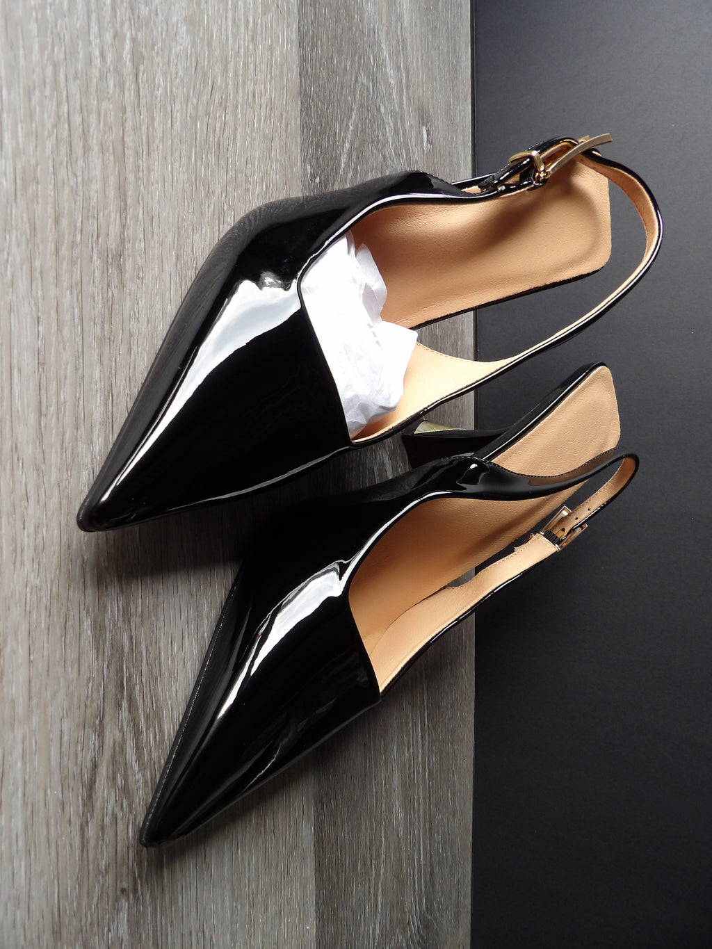 Outlash Black Patent Leather Slingback Pumps size 8.5