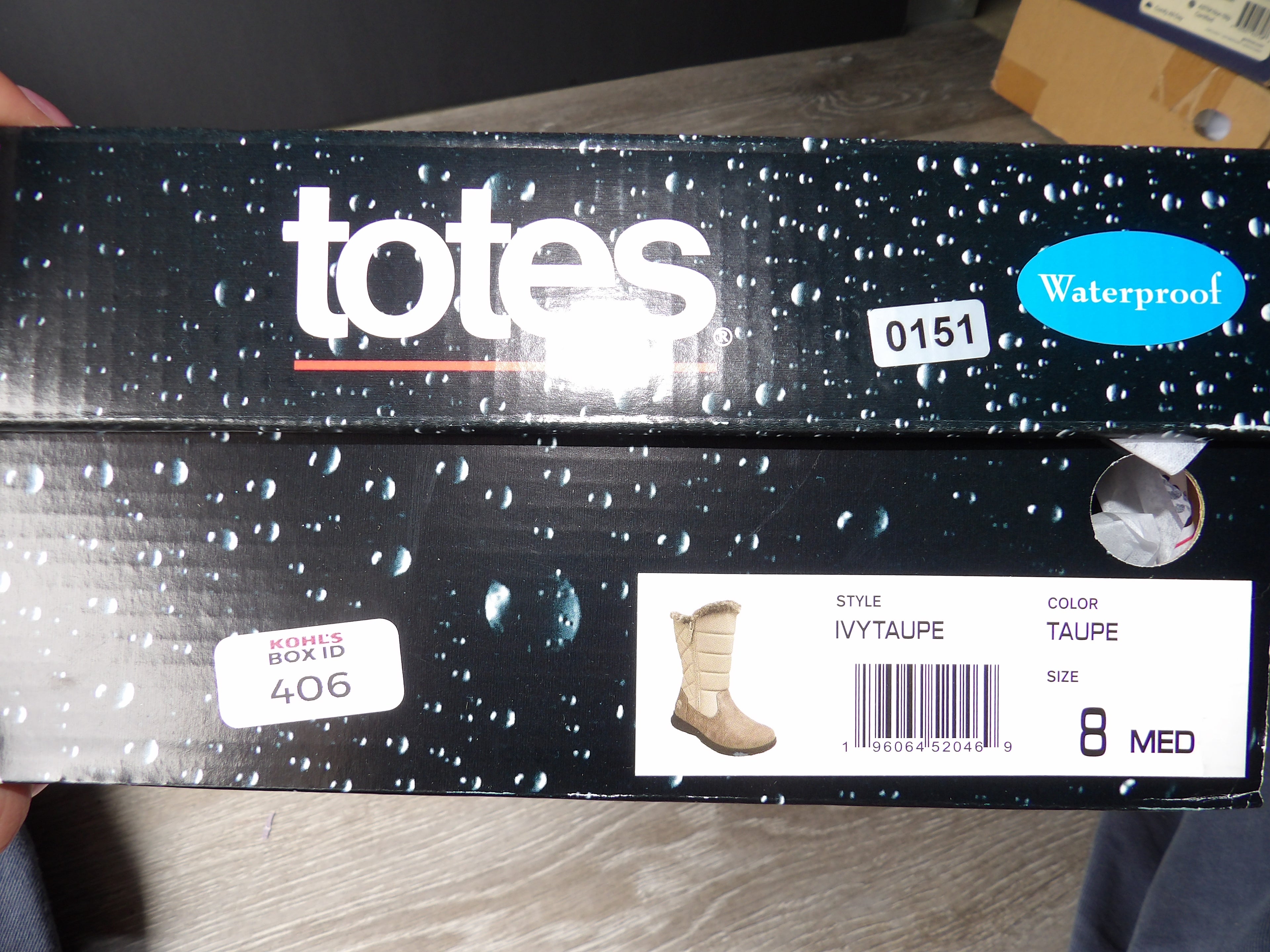 Totes Winter Boots with Faux Fur Trim size 8