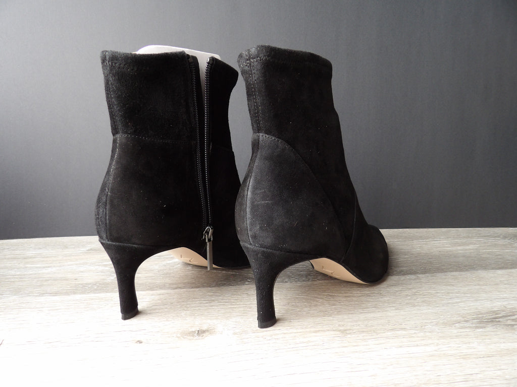 Black Suede Pointed Toe Ankle Boots size 8
