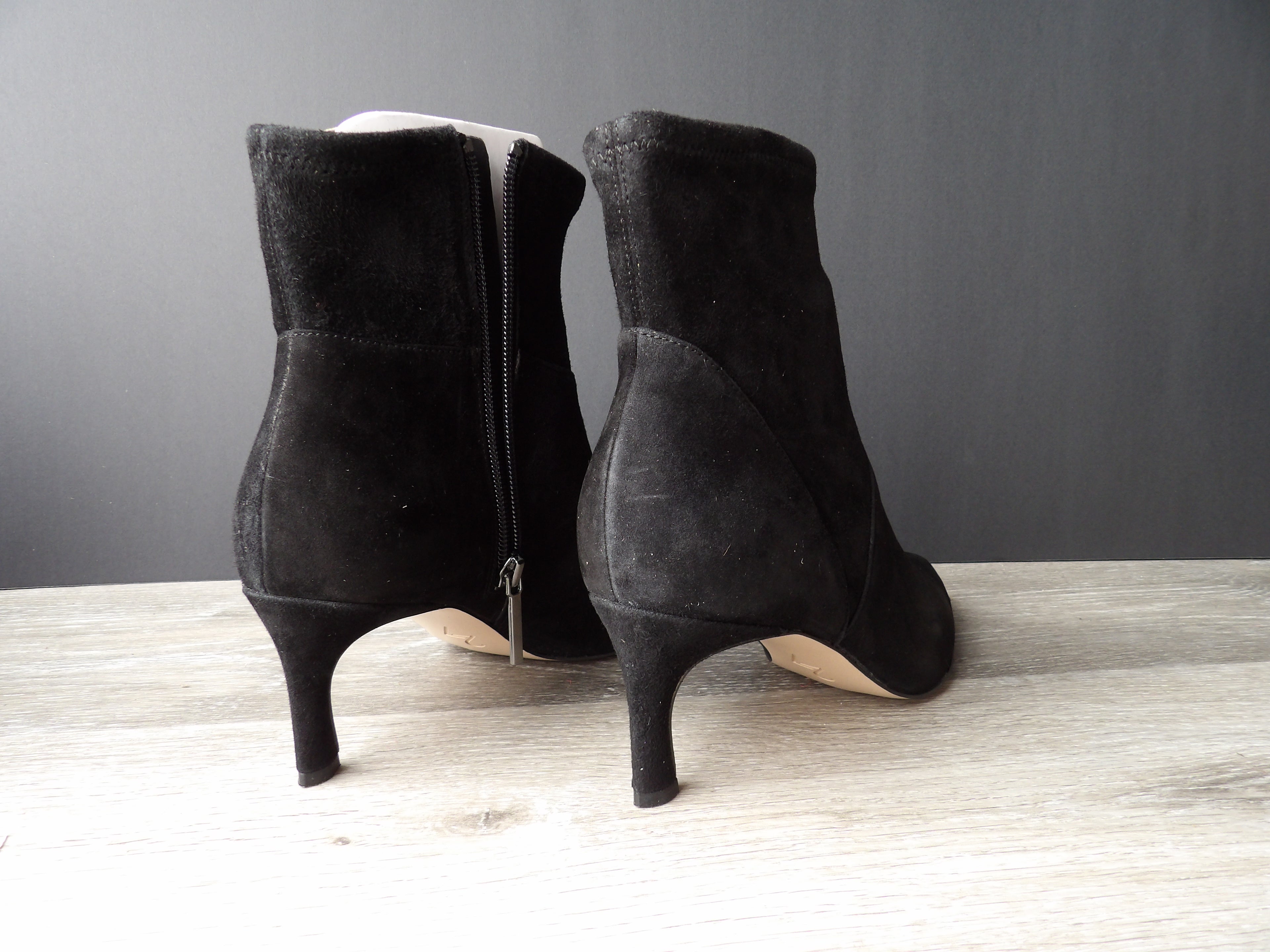 Black Suede Pointed Toe Ankle Boots size 8