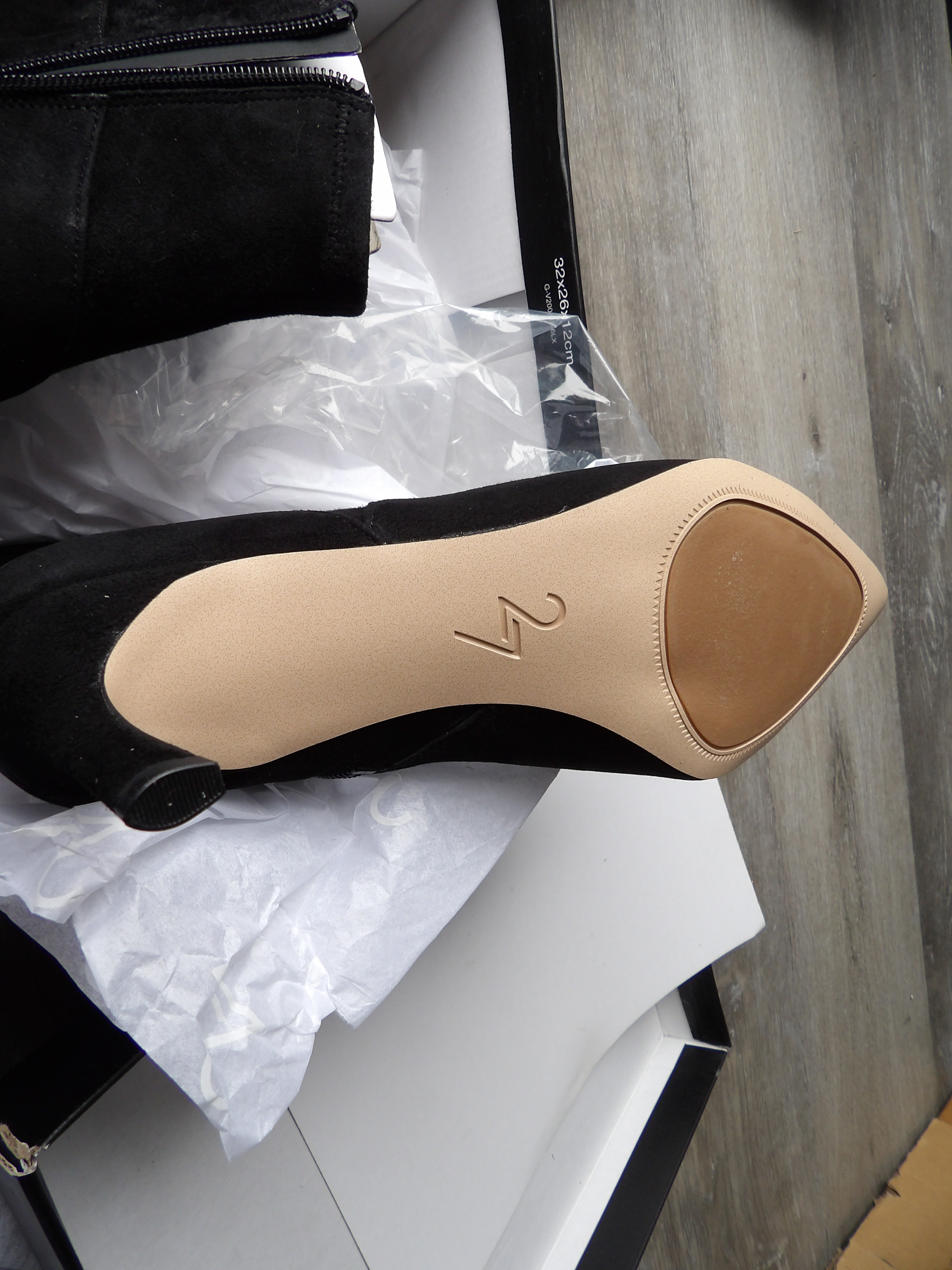 Black Suede Pointed Toe Ankle Boots size 8