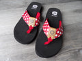 Yellowbox Y2K Red and White Polka Dot Flip Flops size 9