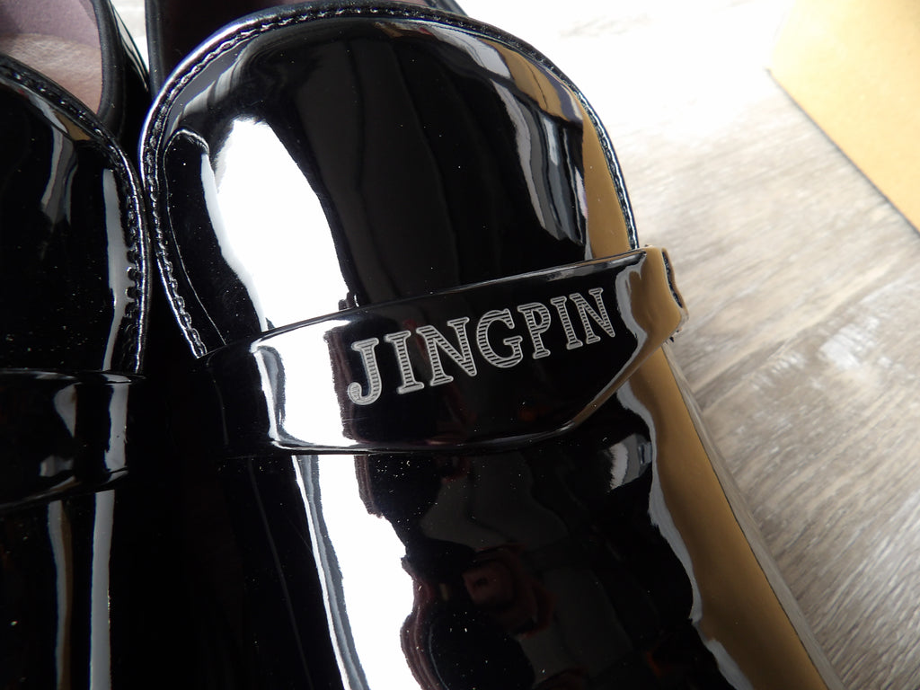 JINGPIN Black Patent PU Leather Men’s Business Slip-On Loafers size 45