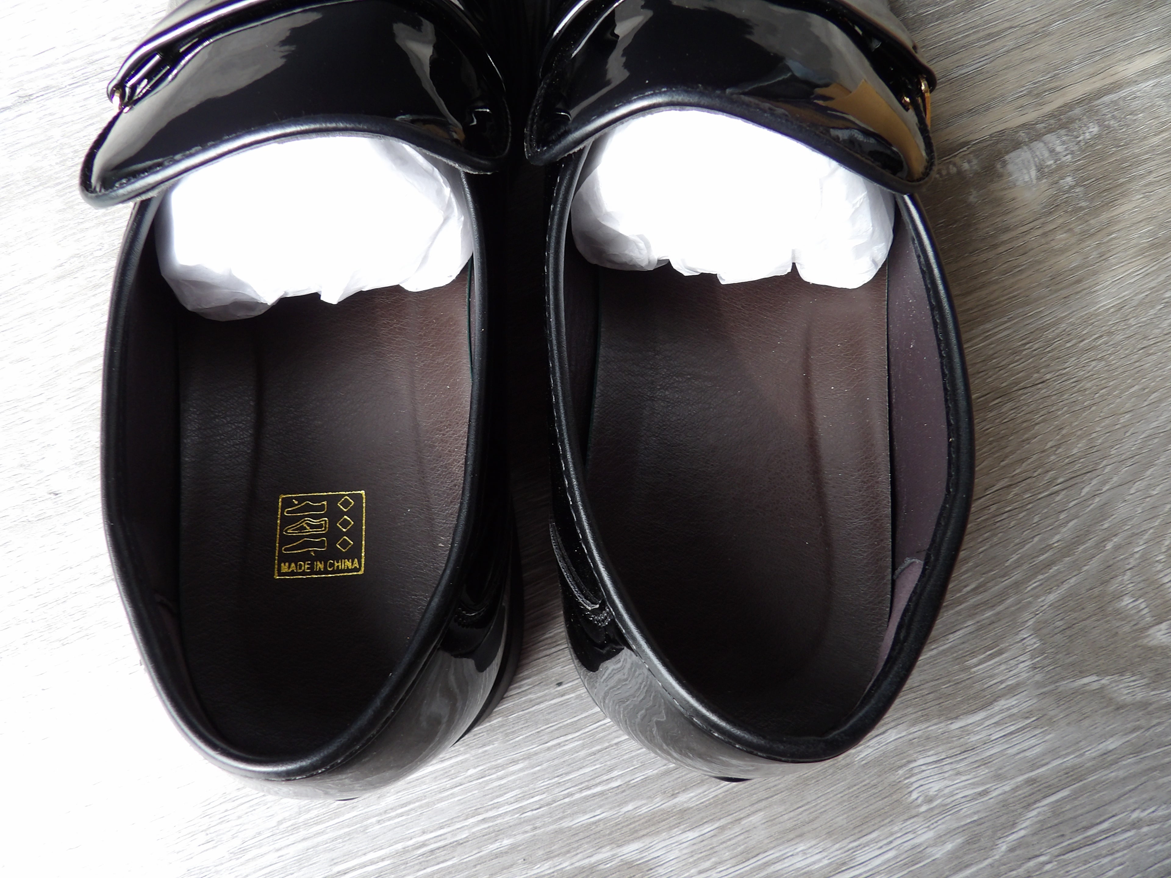 JINGPIN Black Patent PU Leather Men’s Business Slip-On Loafers size 45