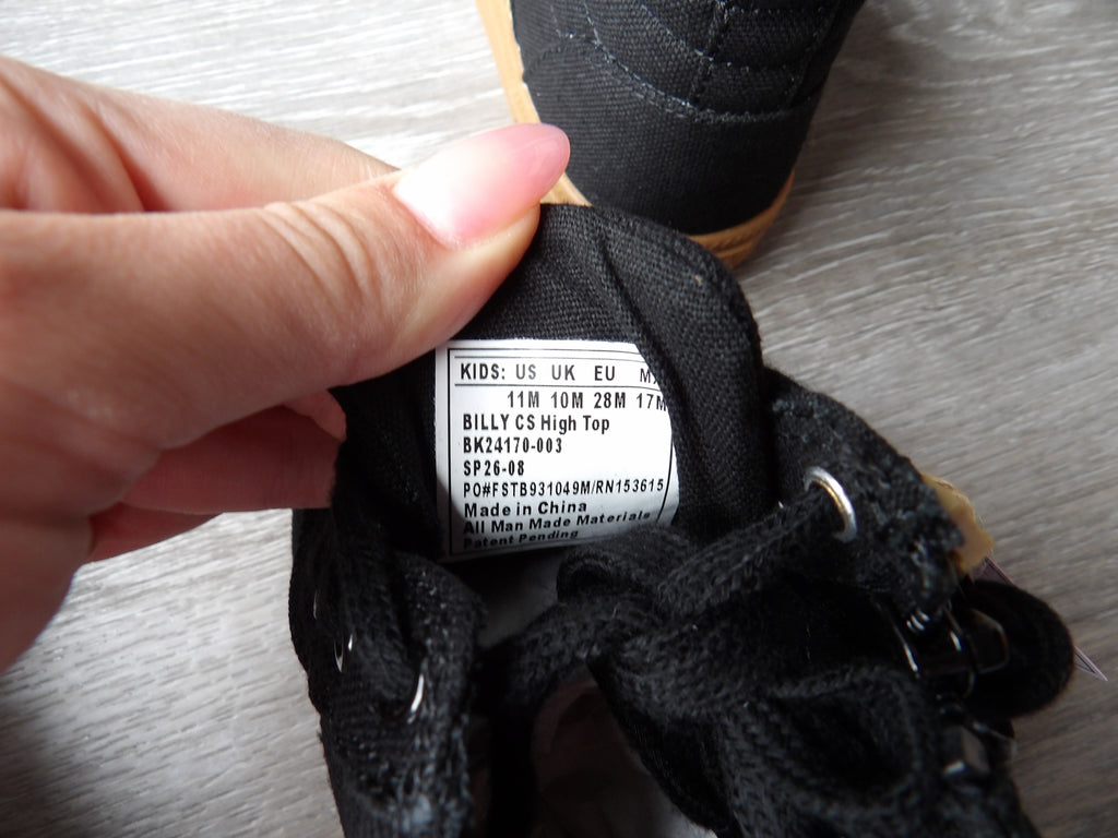 Billy's Footwear Black High Top Sneakers size 11
