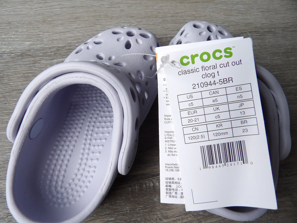 Crocs Floral Cut Out Kids Clogs size 5