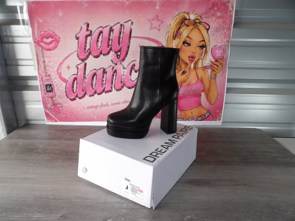 Dream Paris - Platform Chunky Heel Ankle Boot (Size US 8, UK 6)